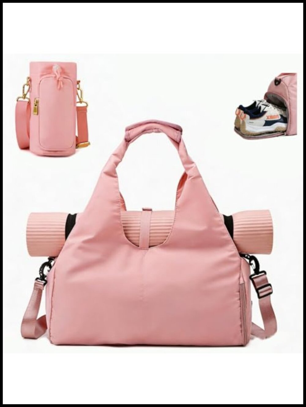 Yoga Mat Bag Waterproof Oxford Tote w Shoe Compartment & Strap
